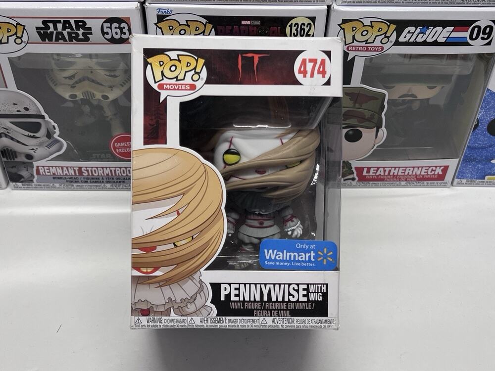 Funko Pop! Movies IT Pennywise with Wig #474 Walmart Exclusive Vinyl Figure